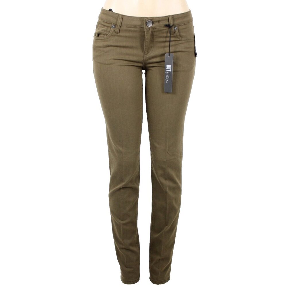 Kut $91 Diana Sz 4 X 33 Moss Green Skinny Cotton Poly Spandex Jeans